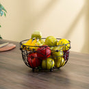 4 of 4:Home Basics Arbor Collection Large Capacity Decorative Non-Skid Steel Fruit Bowl, Oil Rubbed Bronze 