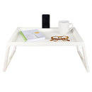 2 of 4:Home Basics Recessed Top Plastic Bed Tray with Phone and Pen Holder, White 