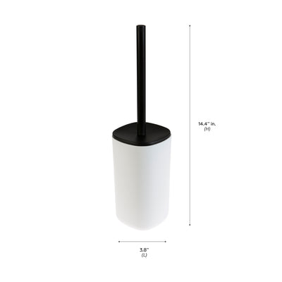 4 of 4:Brosse WC et support Bath Bliss bicolores, noir et blanc 