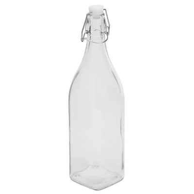 1 of 3:Home Basics Glass Beverage Bottle Flip Top Lid, 1 Liter, Clear 