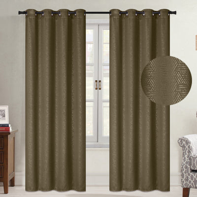 6 of 10:Payton Embossed Room Darkening Grommet Window Panel, 54x84 Inches 