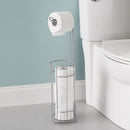 4 of 5:Home Basics Unity - Soporte dispensador de papel higiénico independiente, color plateado 