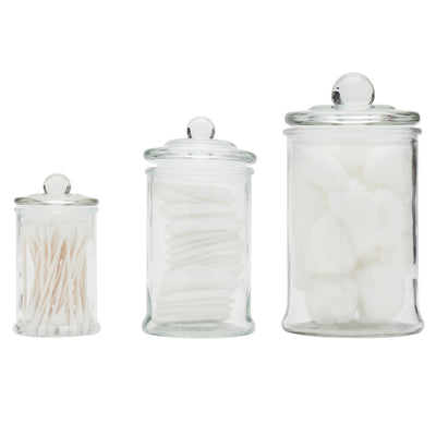 1 of 3:Home Basics 3 Piece Glass Apothecary Jar Set, Clear 