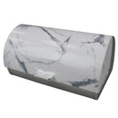 1 of 4:Home Basics Marble Like Roll Top Lid Steel Bread Box, White, 15.5x11.25x7.5 Inches 