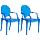 10 of 23:JOON 2 Pack Kids Ghost Chairs with Armrest, 25x13x14.5 Inches, Transparent 