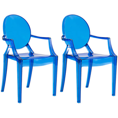 10 of 23:JOON 2 Pack Kids Ghost Chairs with Armrest, 25x13x14.5 Inches, Transparent 