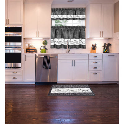 5 of 6:Achim Live Love Laugh Decorative Anti-Fatigue Mat, Charcoal, 18x30 Inches 