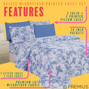 3 of 12:PREMIUS Premium Lilly 4 & 6 Piece Microfiber Printed Wrinkle-Free Sheet Set 