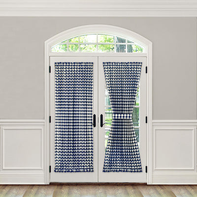 3 of 7:Buffalo Check Gingham French Door Panel With Tieback 