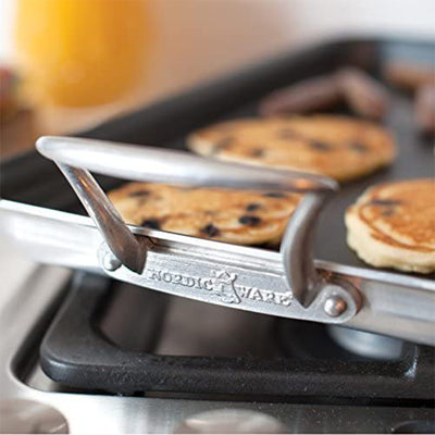3 of 3:Nordic Ware 2 Burner High Sides Griddle with Handles, 11x18 Inches 