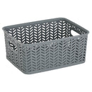 1 of 2:Simplify Small Herringbone Storage Bin in Grey 