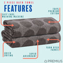 11 of 31:PREMIUS 2 Pack Circles 100% Cotton Yarn Dyed Bath Towel, 27x54 Inches 