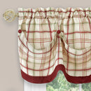 2 of 4:Tattersall Tuck Valance with Buttons - 58x14 - Burgundy 