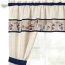 2 of 3:Achim Bon Appetit Printed Cottage Kitchen Curtain Set, Navy, 57x36 Inches 