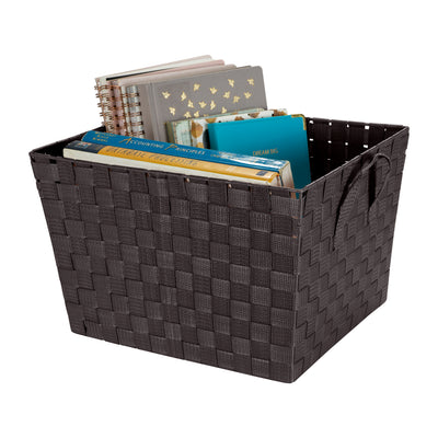 4 of 4:Simplify Large Woven Storage Bin in Chocolate 