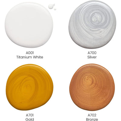 2 of 4:ARTEZA Premium Pouring Acrylic Paint, Metallic Colors, 4 Count 