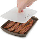 3 of 8:Prep Solutions Microwave Small Bacon Grill with Vented Cover, Brown, 10 x 7 Inches 