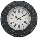 1 of 1:PREMIUS Large Decorative Beaded Wall Clock, Black, 16 Inches 