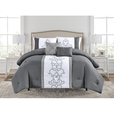 3 of 4:Shelby 5 Piece Luxurious Embroidered Comforter Set 