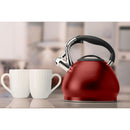 5 of 6:Kitchen Details 10 Cup Stainless Steel Tea Kettle in Red 