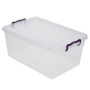 1 of 5:Home Basics Caja de almacenamiento de 20 litros con tapa con cierre, transparente 