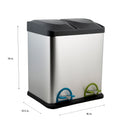 4 of 4:Neu Home 30 Liter 2 Compartment Stainless Steel Recycling Bin 