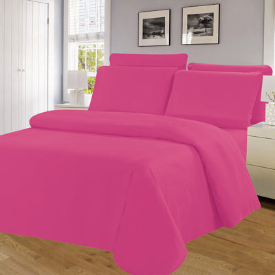 3 of 4:Parure de draps Winston en microfibre infroissable, fuchsia, bonnet profond de 40,6 cm 