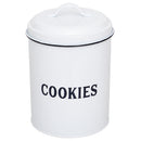 1 of 4:Boîte métallique pour biscuits de campagne Home Basics, blanche 
