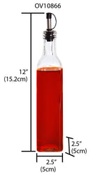 2 of 2:Home Basics Botella de aceite y vinagre fácil de verter a prueba de fugas, transparente 