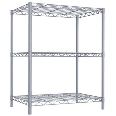 4 of 8:Home Basics 3 Tier Steel Wire Shelf, Grey 