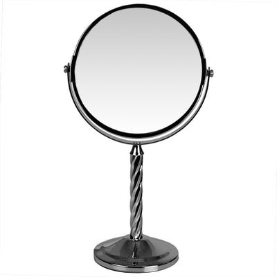 3 of 6:Home Basics Spiral Double Sided Cosmetic Mirror, Chrome 