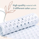 2 of 7:TranquilBeauty Extra Long Non-Slip Bath Mat with Suction Cups, White, 16x40 Inches 