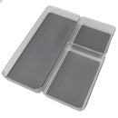 2 of 5:Home Basics Ensemble de rangement multi-usages à trois compartiments, 3 pièces, en plastique avec revêtement en caoutchouc, gris 