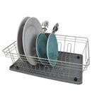 3 of 9:Home Basics Contempo 3 Piece Dish Rack, Gray, 18x13.75x6.5 Inches 