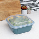 4 of 4:Home Basics Plastic Container with Strainer Basket and Clear Lid, Multi-Color 