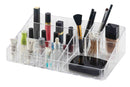 1 of 3:Plateau de maquillage Home Basics avec porte-rouge à lèvres, 20 compartiments, transparent, 32 x 8 x 20 cm 