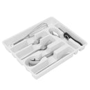 3 of 3:Range-couverts en plastique moulé à 7 compartiments Home Basics, blanc 
