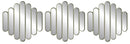 4 of 4:Gatsby Sonic Wave 3-Piece Plastic Wall Decor Mirror Set, 10 Inches, 30 Inches Total 