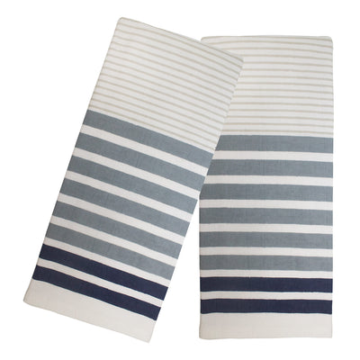 2 of 4:Popular Home - Juego de toallas de cocina Fouta de rayas finas, 2 piezas, 16.0 x 28.0 in 