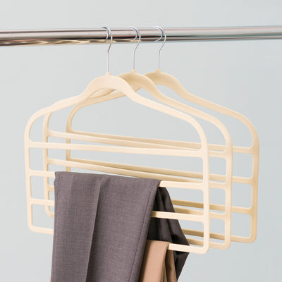 5 of 6:Sunbeam Velvet Trouser Hanger, (Pack of 3), Ivory 