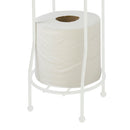 2 of 4:Home Basics Free-Standing Vinyl Coated Steel Dispensing Toilet Paper Holder, White 
