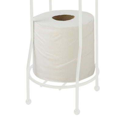 2 of 4:Home Basics Free-Standing Vinyl Coated Steel Dispensing Toilet Paper Holder, White 