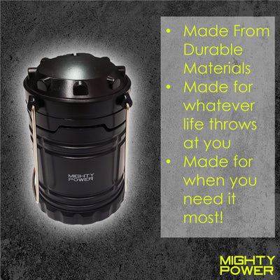 4 of 6:Mighty Power - Linterna LED ultrabrillante plegable para acampar, color negro 