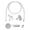 3 of 3:Home Basics Stainless Steel Adjustable Dual Shower Head Massager, Chrome 