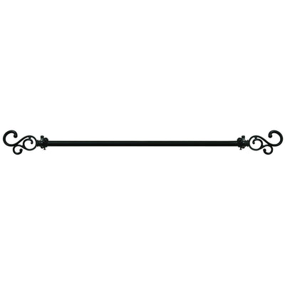6 of 12:Buono II Medley Adjustable Window Curtain Rod, Black 