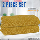 4 of 24:PREMIUS 2 Pack Damask 100% Cotton Yarn Dyed Bath Sheet Towel, 32x64 Inches 