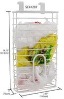5 of 5:Home Basics Over the Cabinet  Plastic Bag Organizer and Grocery Bag Holder, White 