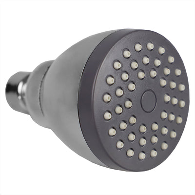3 of 4:Home Basics Round Single Function Fixed Showerhead, Chrome 