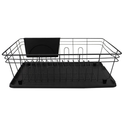 3 of 6:Home Basics Contempo 3 Piece Dish Rack, Black 