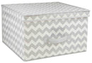 1 of 2:Home Basics Chevron Non-Woven Collapsible Multi-Purpose Jumbo Storage Box with Clear Window, Grey 